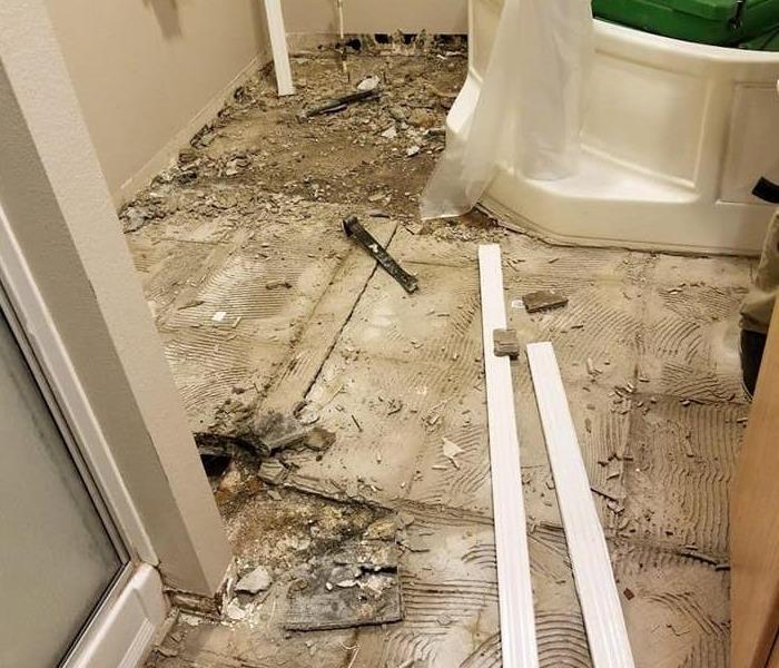 Bathroom that was affected by mold